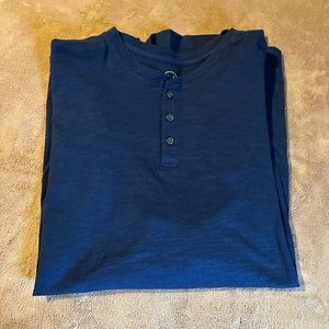 Even Tide, Reg Fit Marco Vintage Wash Slub Henley, xxl, navy, new, no tags